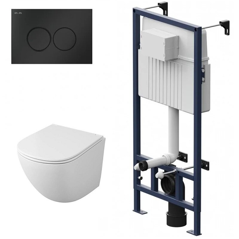 Изображение товара Инсталляция Am.Pm ProC с безободковым унитазом Owl 1975 Vind Cirkel-H, подвесная, торнадо, микролиф