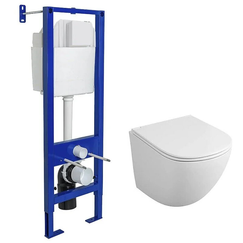 Изображение товара Инсталляция для унитаза Berges Atom с безободковым унитазом Owl 1975 Vind Cirkel-H