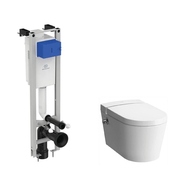 Изображение товара Инсталляция Ideal Standard с безободковым унитазом VitrA Nest и функцией биде