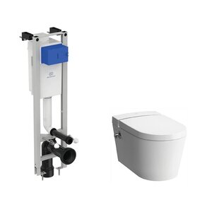 Изображение товара Инсталляция Ideal Standard с безободковым унитазом VitrA Nest с функцией биде, сиденье микролифт, E233267/5176B003-6233