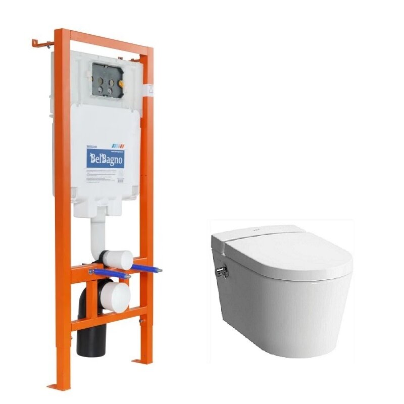 Изображение товара Инсталляция BelBagno с безободковым унитазом VitrA Nest и функцией биде, сиденьем микролифт