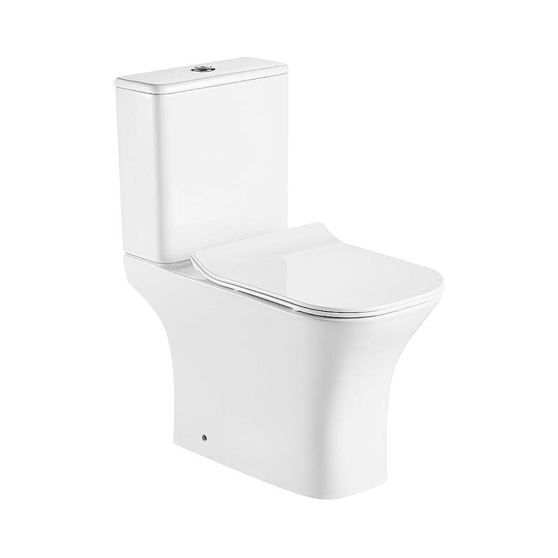Изображение товара Унитаз-компакт Azario Fretta AZ-5121 Square, напольный, безободковый с бачком, сиденье микролифт, белый