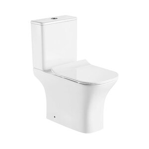 Изображение товара Унитаз-компакт Azario Fretta AZ-5121 Square, напольный, безободковый с бачком, сиденье микролифт, белый