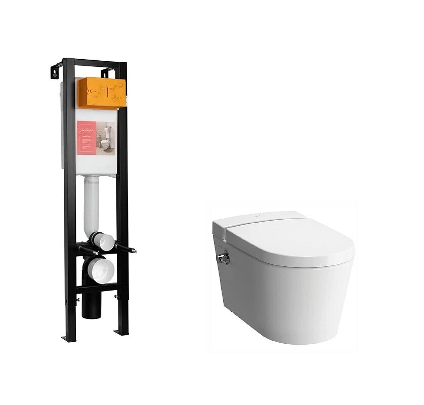 Изображение товара Инсталляция Jacob Delafon с безободковым унитазом VitrA Nest и функцией биде, микролифт