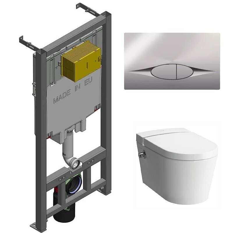 Изображение товара Инсталляция Jacob Delafon с безободковым унитазом VitrA Nest и функцией биде