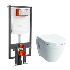 Изображение товара Инсталляция Vitra с безободковым унитазом Vitra S50, сиденье микролифт, 748-5800-01/7740B003-0075/801-003-019