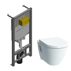 Изображение товара Инсталляция Jacob Delafon с безободковым унитазом Vitra S50, сиденье микролифт, E29025-NF/7740B003-0075/801-003-019