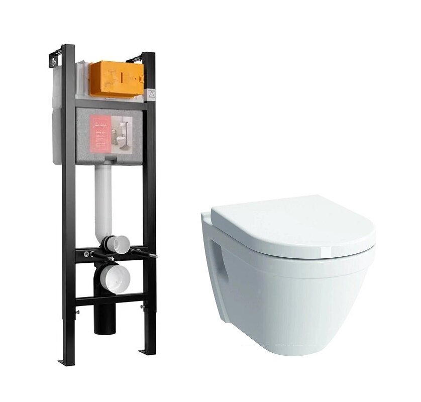 Изображение товара Инсталляция для унитаза Jacob Delafon с безободковым Vitra S50, сиденье микролифт