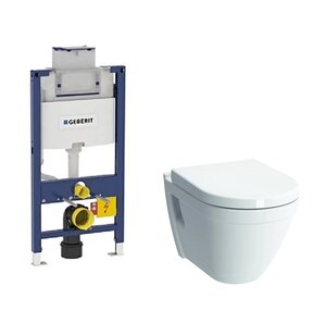 Изображение товара Инсталляция Geberit Omega с безободковым унитазом Vitra S50, сиденье микролифт, 111.030.00.2/7740B003-0075/801-003-019