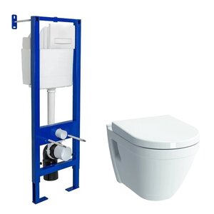 Изображение товара Инсталляция Berges Atom Line с безободковым унитазом Vitra S50, фарфор, комплект