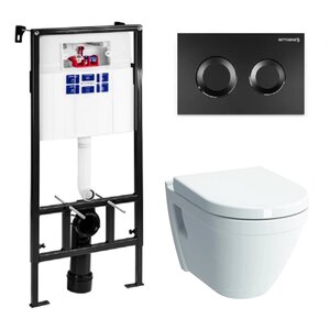 Изображение товара Инсталляция Bettoserb Sava Fix Slim с безободковым унитазом Vitra S50, сиденье микролифт, клавиша смыва, SET40006467/7740B003-0075/801-003-019