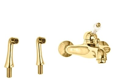 Изображение товара Смеситель Cezares Vintage PBVM-03/24-Sw золото 24 карата с ручками Swarovski