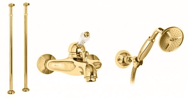 Изображение товара Смеситель Cezares Vintage VDPM-03/24-Sw цвет золото 24 карат, ручки Swarovski