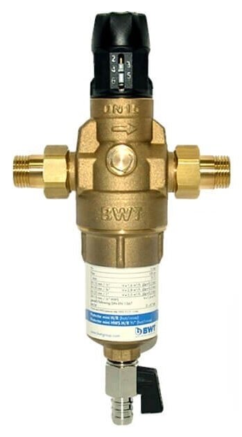 Изображение товара Фильтр BWT Protector mini H/R HWS 810563, 3/4 дюйма, для горячей воды, со сменным элементом, с редуктором