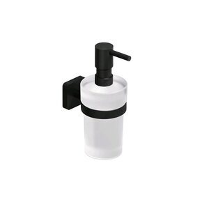 Изображение товара Дозатор для жидкого мыла Kludi Vela S 2597639, 150 мл, цвет держателя черный матовый