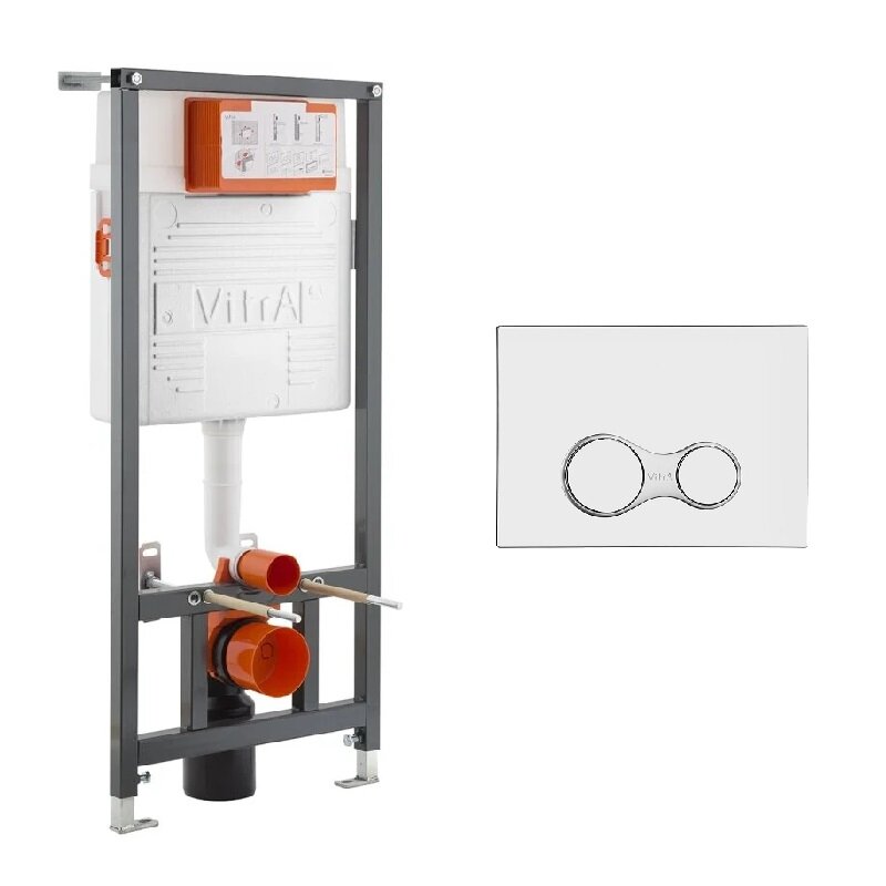 Изображение товара Инсталляция Vitra Rapid с безободковым унитазом Rimless и сиденьем микролифт