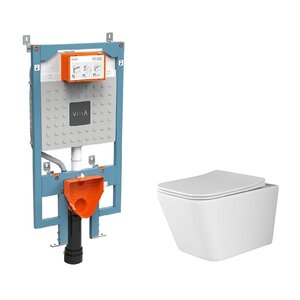 Изображение товара Инсталляция Vitra V-Fix Prime с безободковым унитазом Ceramicanova Rimless и сиденьем микролифт