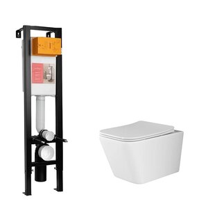 Изображение товара Инсталляция Jacob Delafon с безободковым унитазом Ceramicanova Rimless и сиденьем микролифт