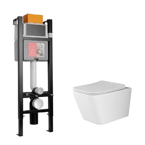 Изображение товара Инсталляция Jacob Delafon с безободковым унитазом Ceramicanova Rimless и сиденьем микролифт