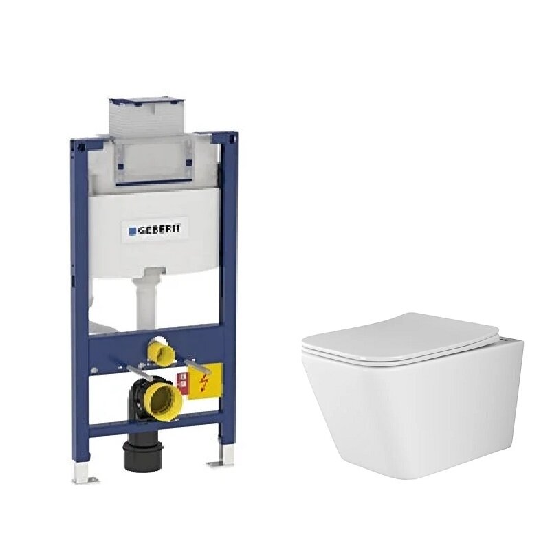 Изображение товара Инсталляция Geberit Omega с безободковым унитазом Ceramicanova Rimless, микролифт