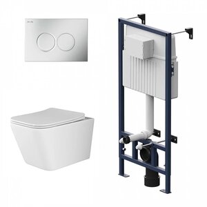 Изображение товара Инсталляция Am.Pm ProC, с безободковым унитазом Ceramicanova Metric Rimless, сиденье микролифт, клавиша смыва, I012707/CN3007/I070131 Изображение товара Инсталляция Am.Pm ProC, с безободковым унитазом Ceramicanova Metric Rimless, сиденье микролифт, клавиша смыва, I012707/CN3007/I070131