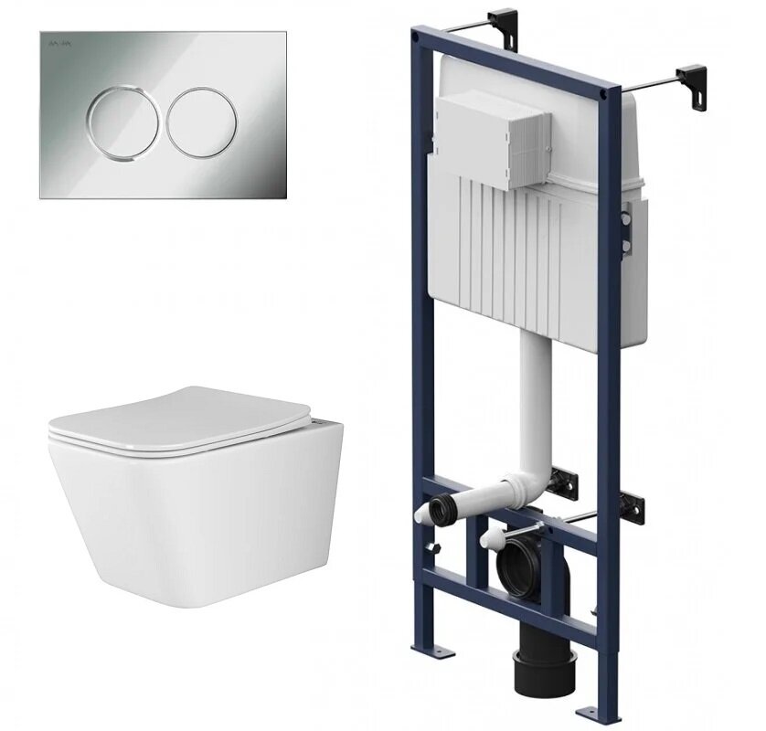 Изображение товара Инсталляция Am.Pm ProC с безободковым унитазом Ceramicanova Rimless и сиденьем микролифт