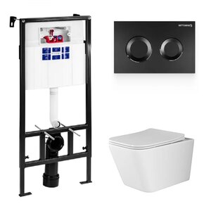 Изображение товара Инсталляция Bettoserb Sava Fix Slim, с безободковым унитазом Ceramicanova Metric Rimless, сиденье микролифт, клавиша смыва, SET40006467/CN3007