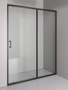 Изображение товара Душевая дверь Orange E02-150TB, 150 см, стекло прозрачное, профиль черный матовый