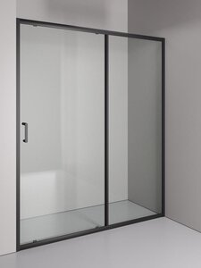Изображение товара Душевая дверь Orange E02-160TB, 160 см, стекло прозрачное, профиль черный матовый