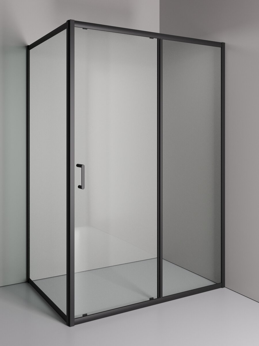 Изображение товара Душевой уголок Orange E23-13090TB 130x90 см прозрачное стекло черный матовый профиль