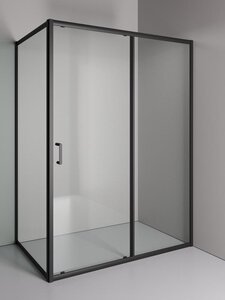 Изображение товара Душевой уголок Orange E23-14090TB, 140 x 90 см, стекло прозрачное, профиль черный матовый