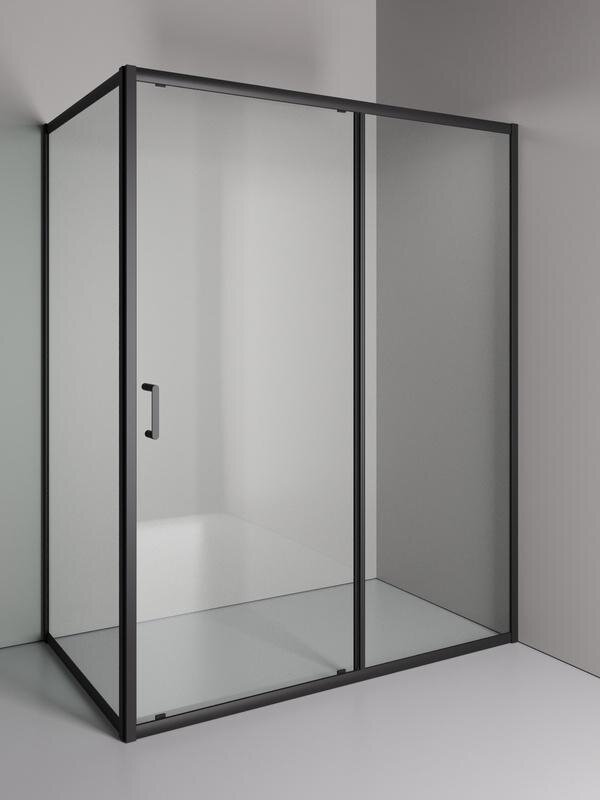 Изображение товара Душевой уголок Orange E23-15090TB, 150 x 90 см, стекло прозрачное, профиль черный матовый Изображение товара Душевой уголок Orange E23-15090TB, 150 x 90 см, стекло прозрачное, профиль черный матовый