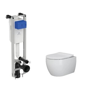 Изображение товара Инсталляция Ideal Standard с безободковым унитазом Ceramicanova Play Rimless и сиденьем микролифт
