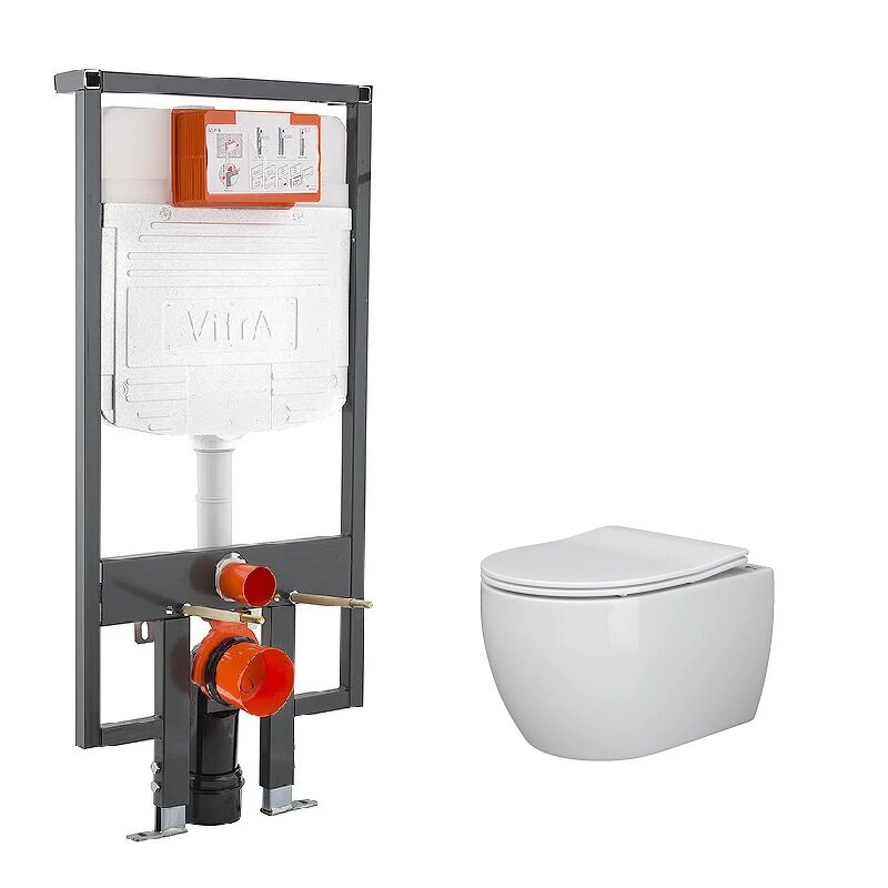 Изображение товара Инсталляция Vitra для унитаза безободковый Ceramicanova Rimless с микролифтом