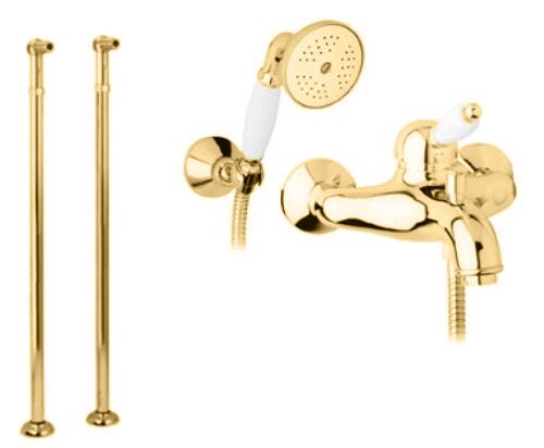 Изображение товара Смеситель Cezares Elite VDPM-03/24-Bi золото 24 карат напольный однорычажный