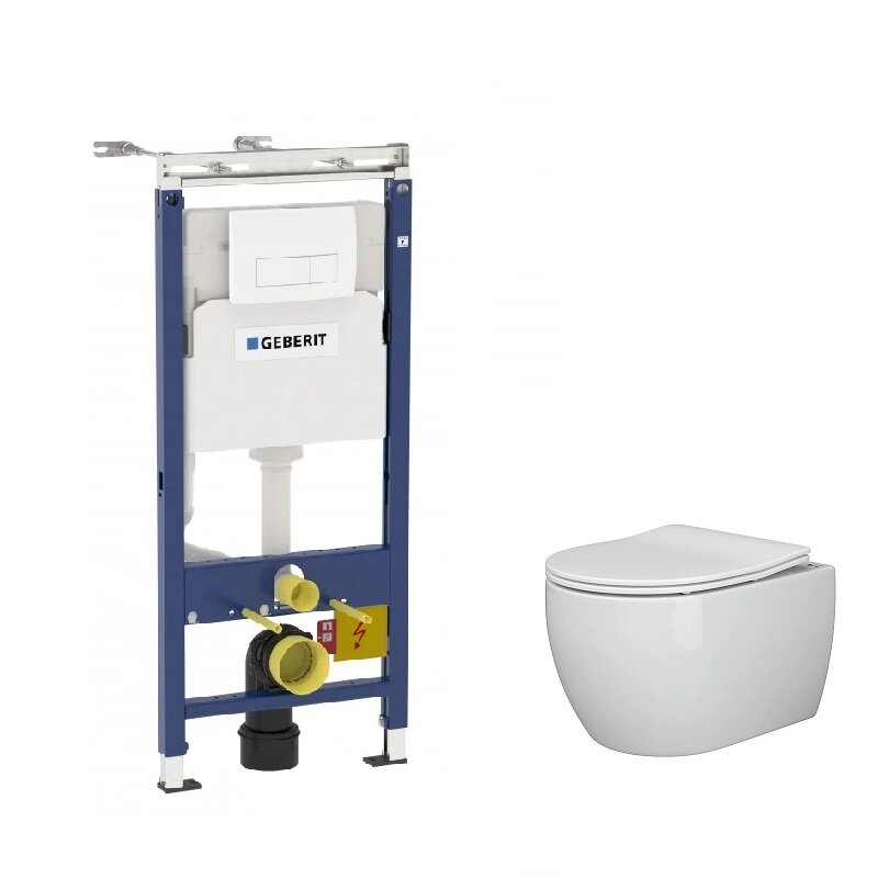 Изображение товара Инсталляция Geberit Duofix Delta с безободковым унитазом Ceramicanova Rimless