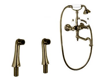 Изображение товара Смеситель Cezares First PBV2-02-Bi бронза белые ручки