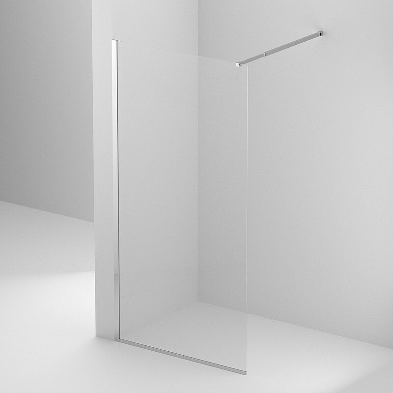 Изображение товара Душевая стенка BelBagno Kraft-L-1-80-C-Cr 80 см стекло прозрачное хром