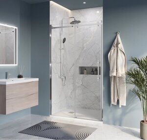 Изображение товара Душевая дверь BelBagno Marino-BF-1-110-C-Cr, 110 см, стекло прозрачное, профиль хром