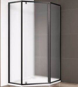 Изображение товара Душевой уголок Cezares Eco-O-P-1-90-P-NERO, 90 x 90 см, стекло рифленое, профиль черный матовый