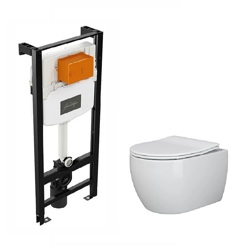 Изображение товара Инсталляция Jacob Delafon с безободковым унитазом Ceramicanova Rimless микролифт