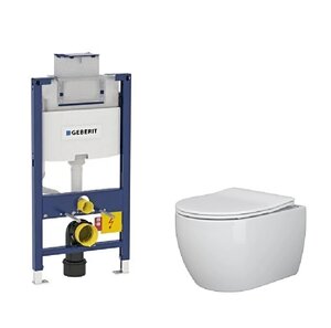 Изображение товара Инсталляция Geberit Omega, с безободковым унитазом Ceramicanova Play Rimless, сиденье микролифт, 111.030.00.1/CN3001, сантехфарфор