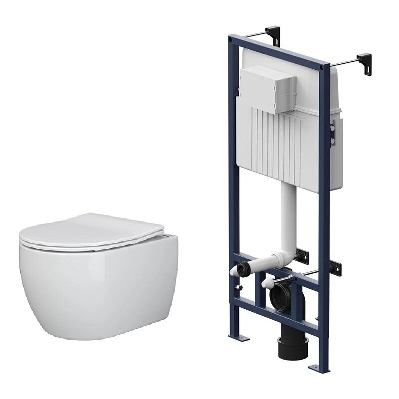 Изображение товара Инсталляция Am.Pm ProC, с безободковым унитазом Ceramicanova Play Rimless, сиденье микролифт, I012707/CN3001, сантехфарфор