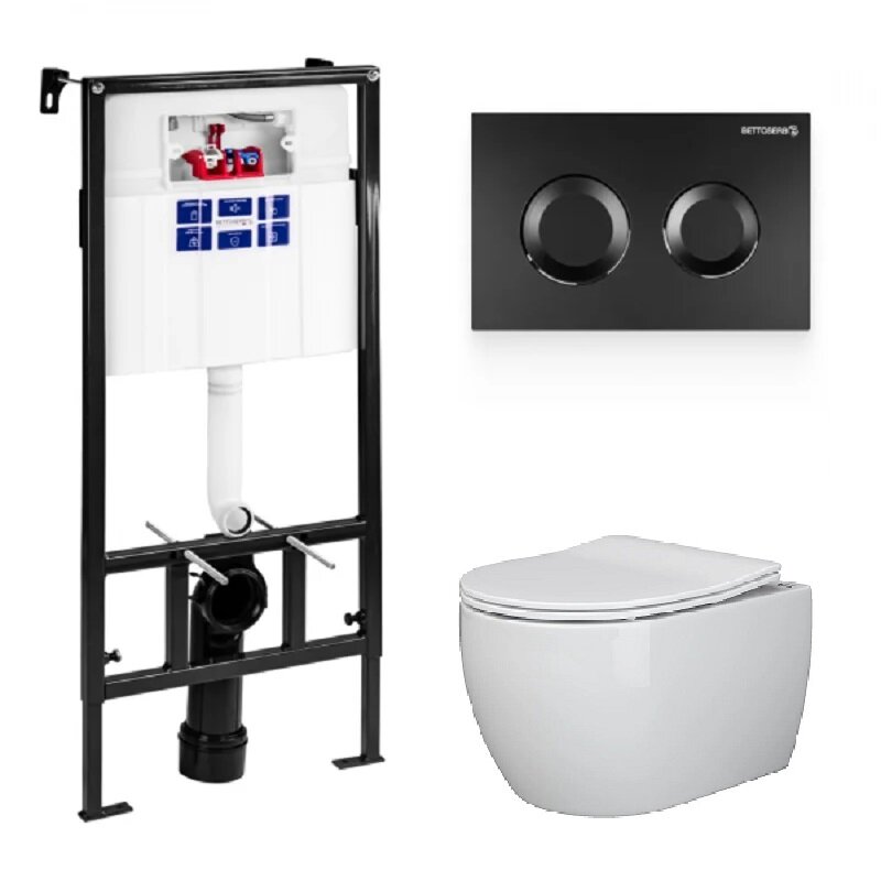 Изображение товара Инсталляция Bettoserb Sava Fix Slim с безободковым унитазом Ceramicanova Rimless