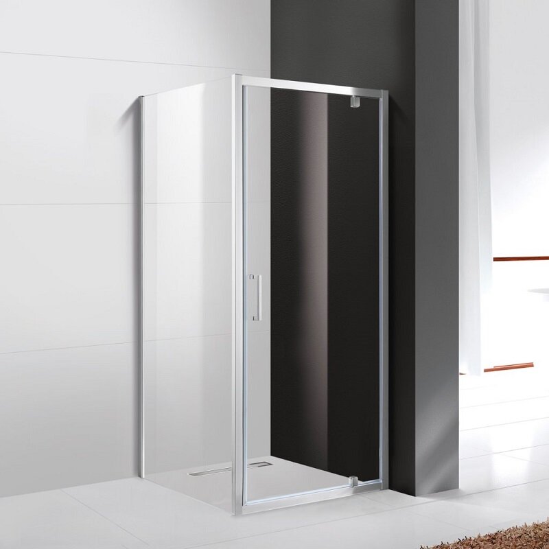 Изображение товара Душевой уголок Cezares MOLVENO-AH-1 90x80 см с прозрачным стеклом и хром профилем