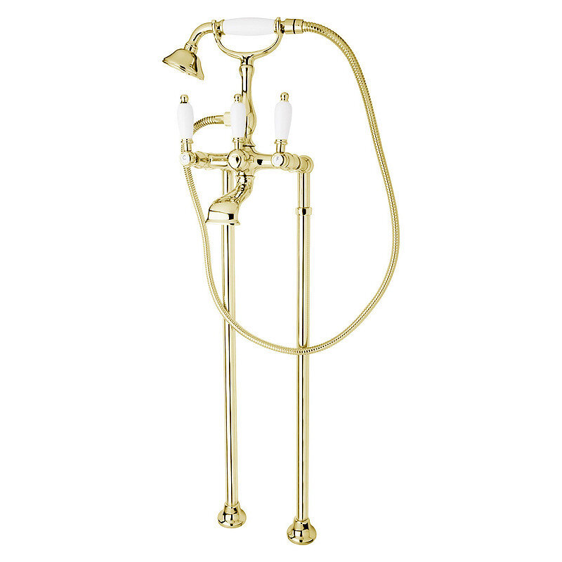 Изображение товара Смеситель для ванны и душа Cezares FIRST-VDP-03/24-Bi золото 24 карат напольный