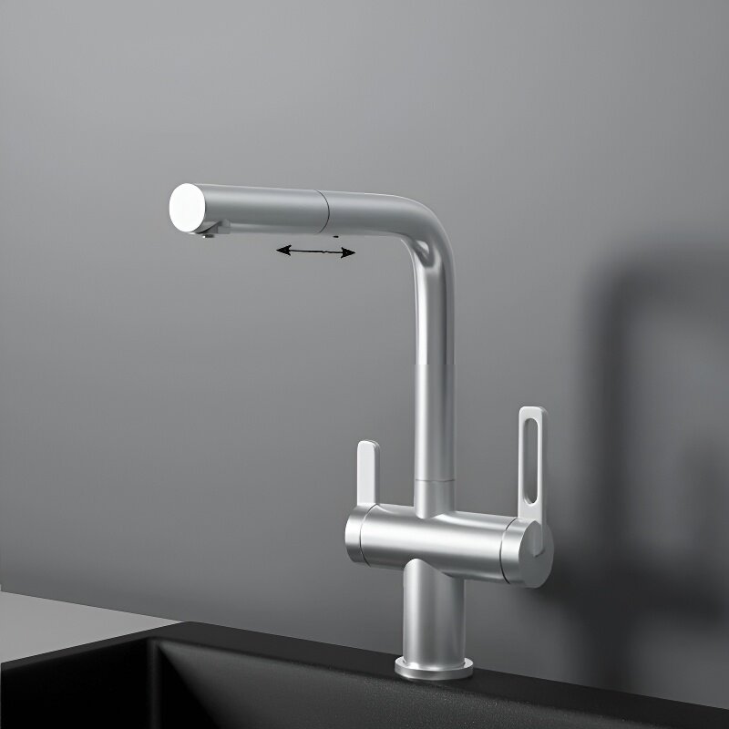 Изображение товара Смеситель для кухонной мойки Granula GR-8170 нержавеющая сталь, с подключением к фильтру