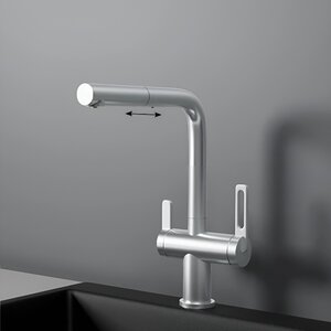 Изображение товара Смеситель для кухонной мойки Granula GR-8170 нержавеющая сталь, с подключением к фильтру