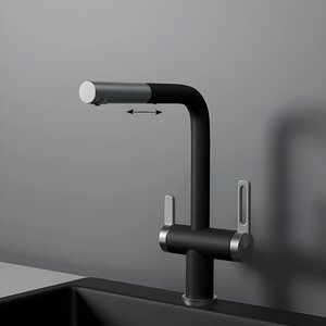 Изображение товара Смеситель для кухонной мойки Granula GR-8170 турмалин, с подключением к фильтру