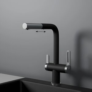 Изображение товара Смеситель для кухонной мойки Granula GR-8170 шварц, с подключением к фильтру